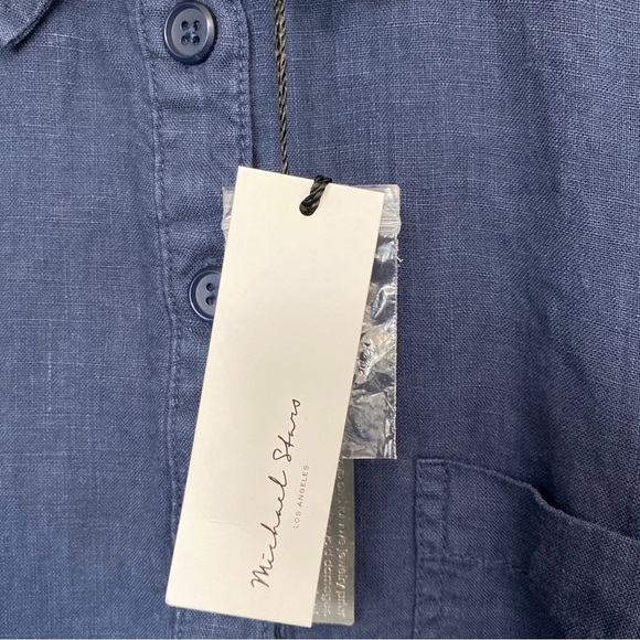 Michael Stars Linen Eleanor Utility Dress in Navy Size 2X NWT - Picture 8 of 10